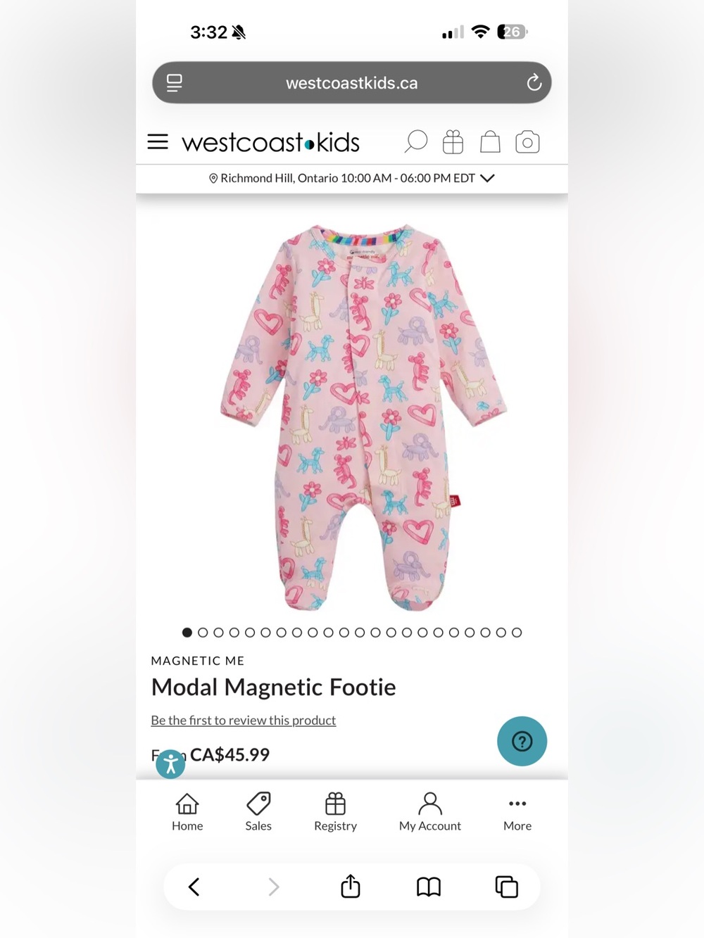 X 4 MAGNETIC ME Modal Magnetic Footie - Size Newborn X 4